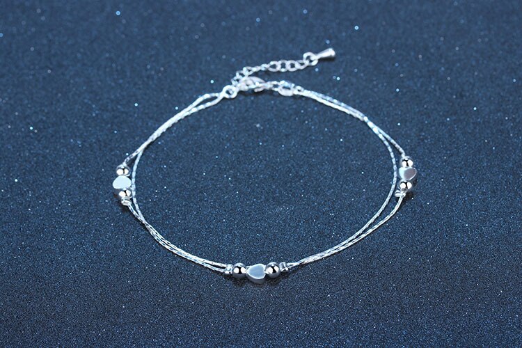 TJP Dame Fußkettchen Silber 925 Frauen Armbänder Schmuck oben herz Ball Mädchen Armreifen Für Party Geburtstag