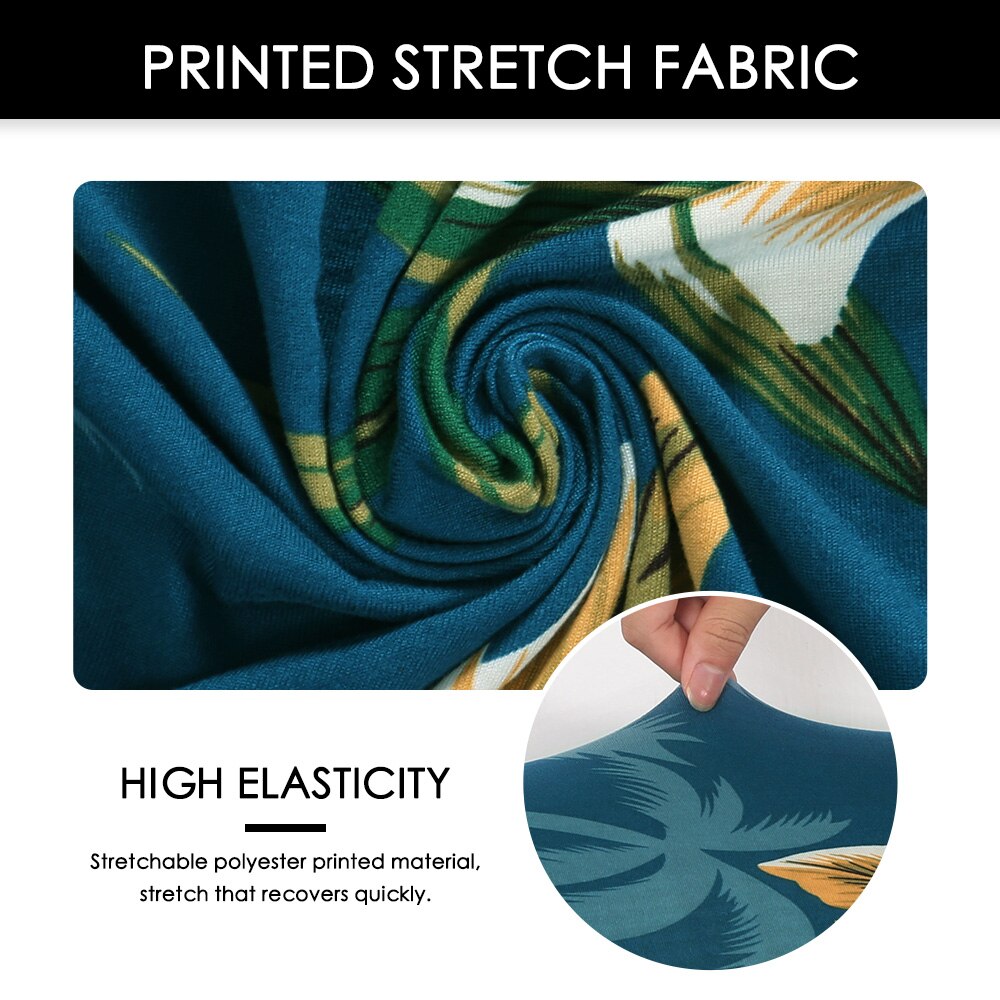 Hoes voor een vleugelstoel, bedrukt met spandex stretch, hoezen voor een vleugelstoel, set van 2 stuks met elastische band