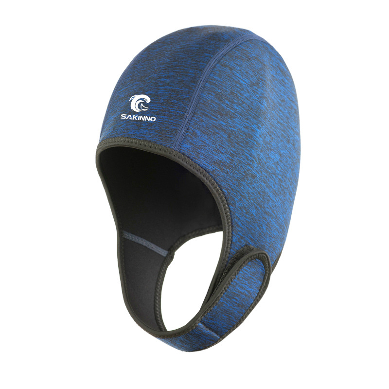 Gorro de buceo de neopreno de 2MM para hombre y mujer, resistente a los rayos UV, a prueba de sol, gorro de esnórquel para surf, capucha térmica, gorro de natación para invierno: Azul