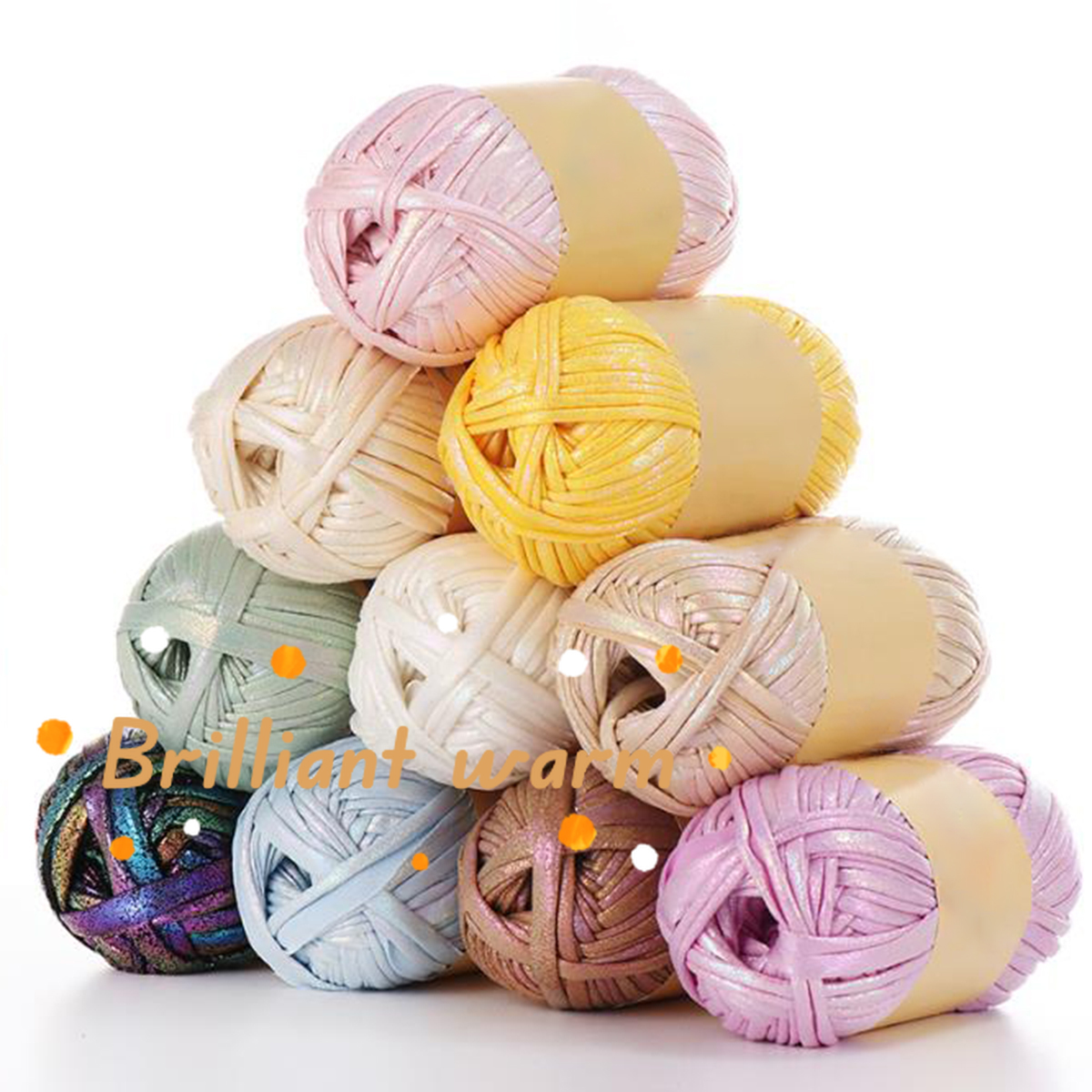 100g Imitation Leather Shiny Crochet Yarn，43.74yd Metallic Tshirt Yarn，DIY Hand Knitting for Bag Blanket Cushion Crochet Yarn