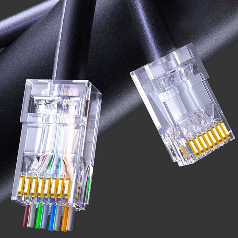 Cncob  rj45 netzwerk-crimpzange für cat -6 5 ethernetkabel, durchführungs- und abisolierzange mit kristallkopf und crimp-steckerabdeckungen