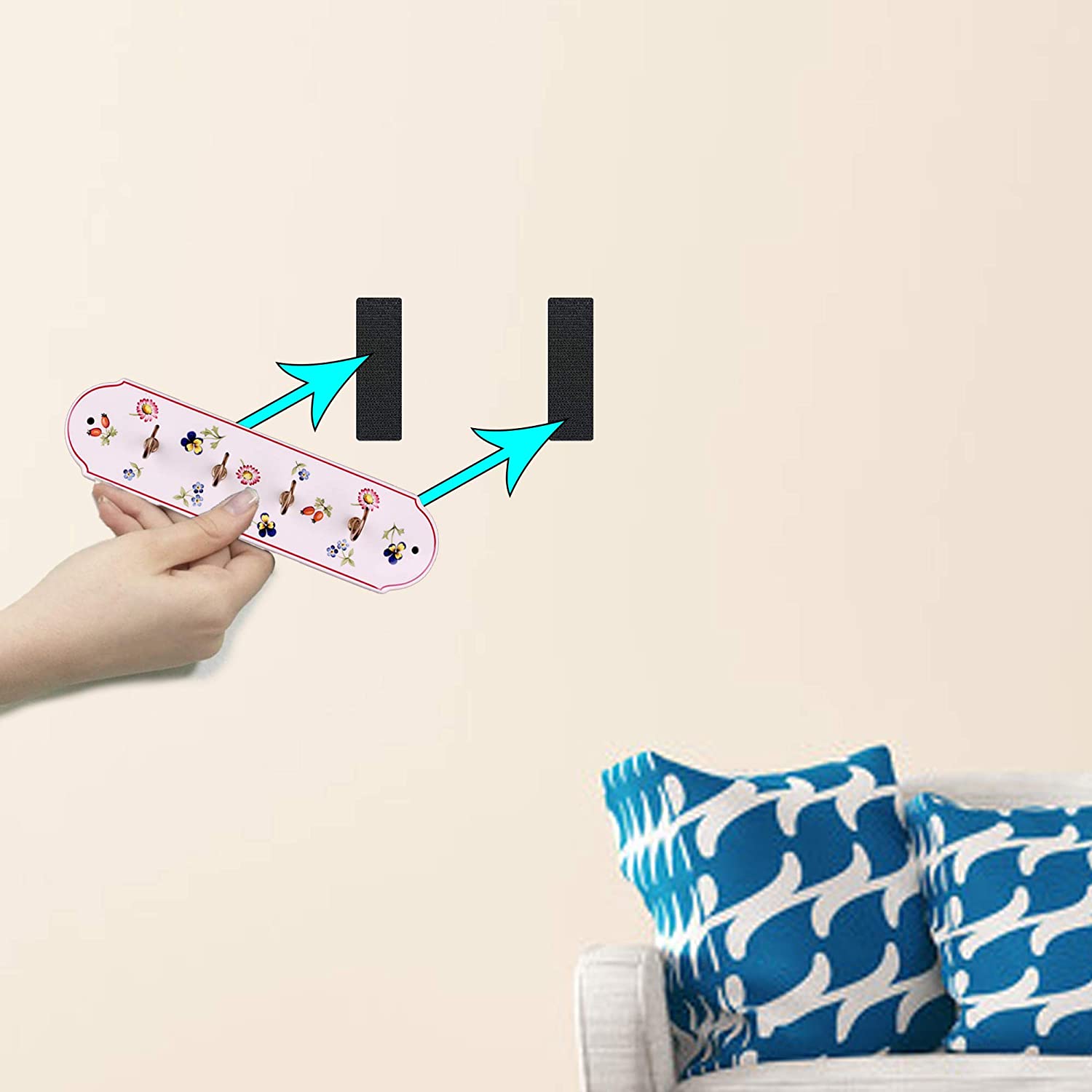 30 Black Double-sided Magic Adhesive Pads Strong Adhesive Pads for Heavy-duty Adhesive Installation Tapes for Wall Floor Doors