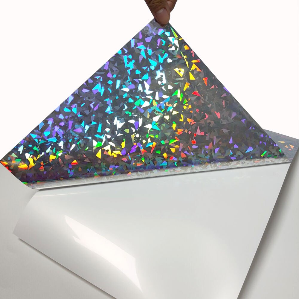 30 Sheets Holographic A4 Paper Printable Vinyl Sticker Paper Self-adhesive Waterproof DIY Copying Paper use for Inkjet Pirnter