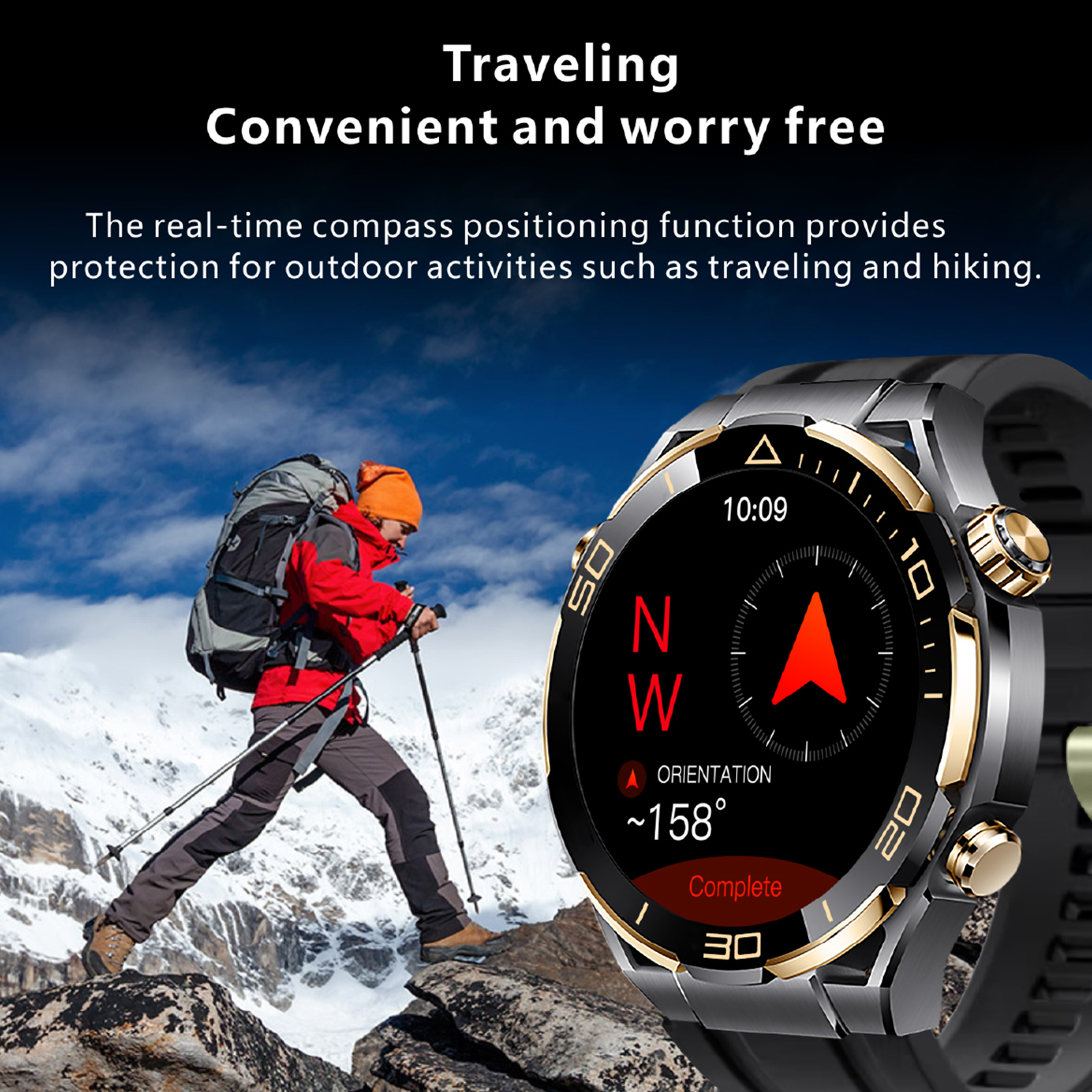 Nowy inteligentny zegarek sportowy dla mężczyzn 420mAh Kompas GPS NFC BT Monitorowanie tętna Smartwatch dla Huawei 2025 sprytny zegarek