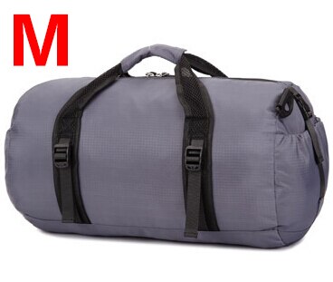 Dobrável de alta qualidade náilon à prova dwaterproof água saco viagem grande capacidade sacos de bagagem dobrável viagem tote saco x175 48% de desconto: M gray