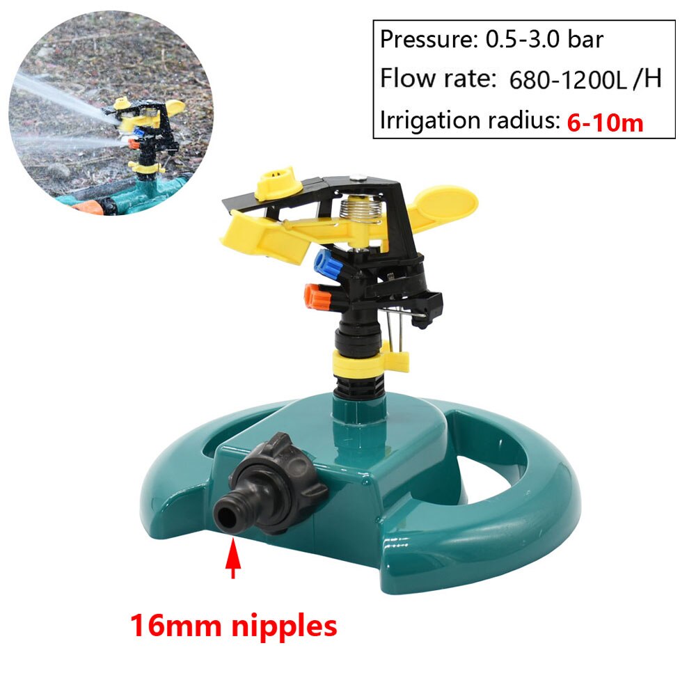 Garden Lawn Rotary Watering Sprinklers With Nozzle Support Automatic 360 Degrees Farm Rocker Sprinkler Irrigation Water