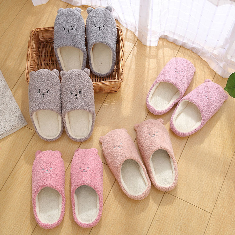 Soft Bottom Cute Bear Home Wooden Floor Anti-skid Mute Slippers Warm Slippers