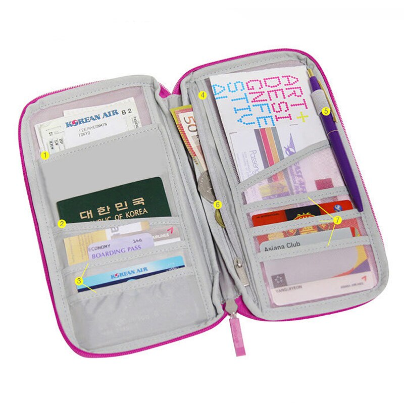 Travel Passport Wallet Passport Holder Multi-Function Ticket Credit Card Package ID Document Multi-Card Storage Pack Clutch