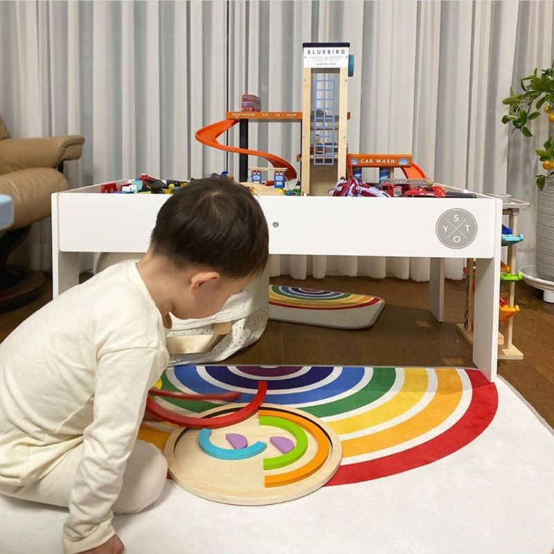 2 Pcs Kids Room Rainbow Carpet Crawling Pad Non-slip Baby Play Mat Game Rug Children Hoom Nursery Decor J60B