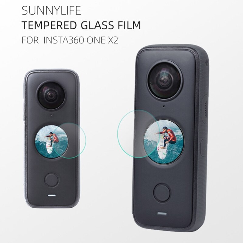 Film de verre trempé anti-rayures lentille protecteur d'écran Film de protection pour-Insta360 ONE X2