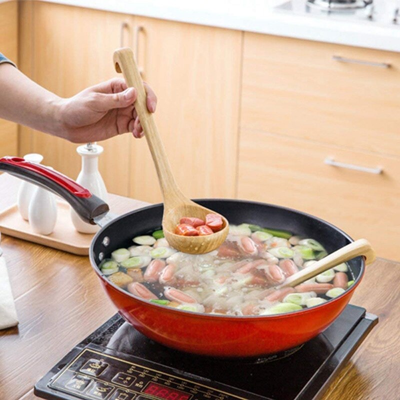 Cucchiaio Di legno naturale zuppa Di legno mestolo attrezzo da cucina gancio per cintura stoviglie in legno naturale utensili da cucina cucchiaio da cucchiaio cucchiaio da cucina Di