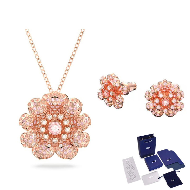 Magnifique ensemble de bijoux en plumes, fleurs et pierres précieuses avec boîte gratuite, lancement haut de gamme, très approprié comme pour votre petite amie: Orange