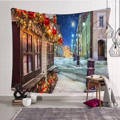 Arte de Navidad hogar tapiz colgante de pared Hippie colcha adorno de pared decoración de Navidad para la pared telón de fondo manta Manta: 1