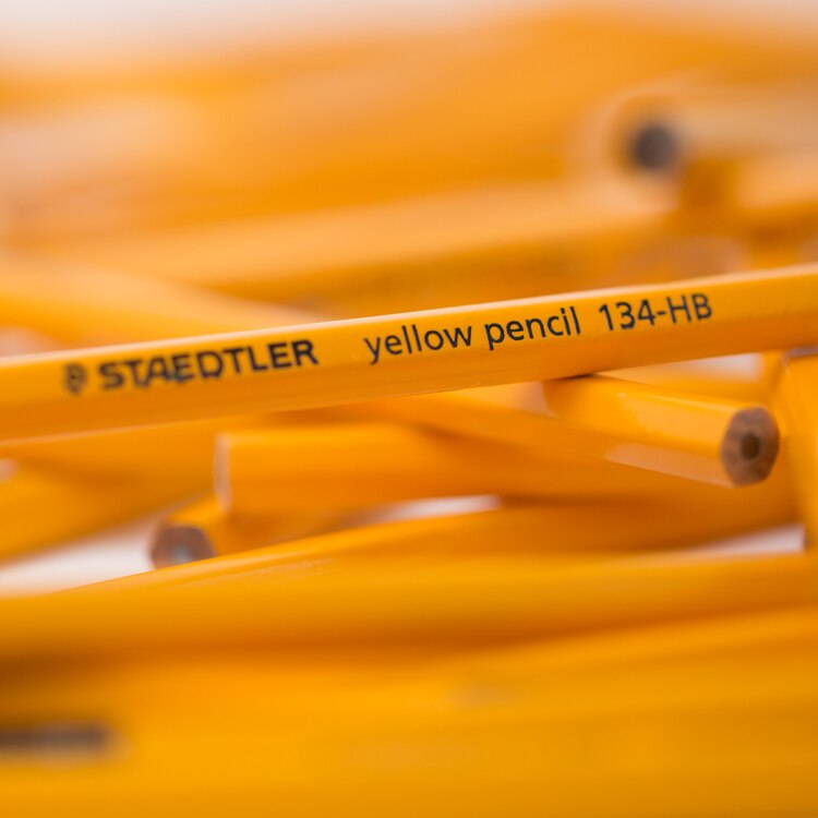 12Pcs Staedtler yellow pencil 134 wooden pencil HB 2B With rubber head Office and School Supplies