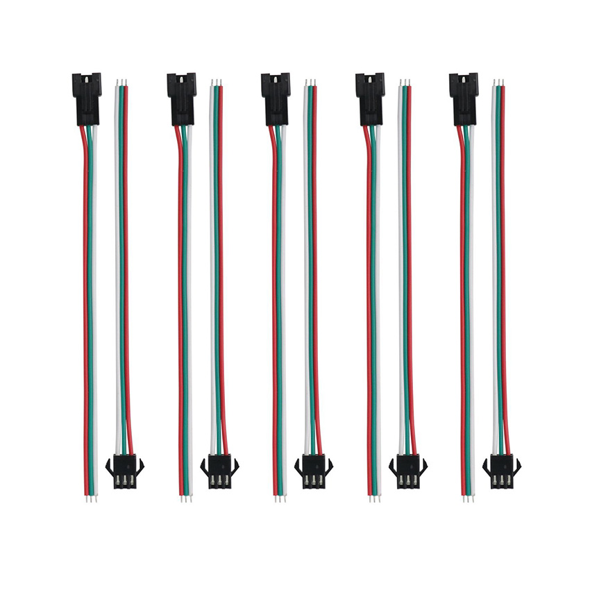 2Pin 3Pin 4Pin JST SM Male Female Plug Connector Cable Wire For WS2812B WS2812 WS2811 LED Strip Lamp Wire Quick Connectors