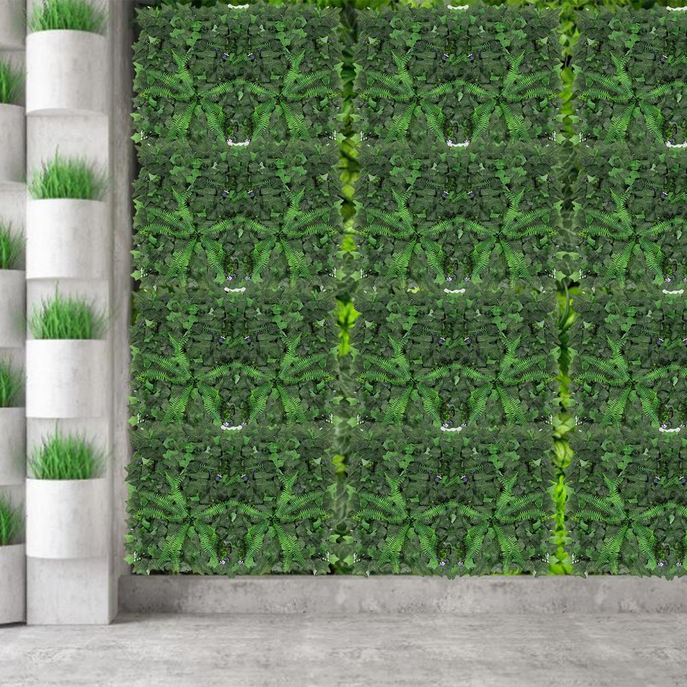 60x40CM Artificial Plant Backdrop Panel UV Protected Privacy Hedge Screen Simulation Plant Wall Decor Lawn For Garden Decoration