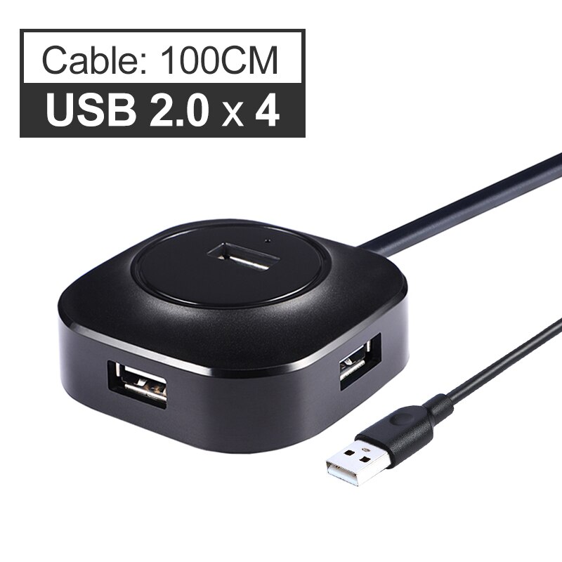 Usb hub 3 0 usb 3.0 splitter usb 2.0 flere porte usb 3 hab multi port mini flere bærbare tilbehør usb-hub expander til pc: Usb 2.0 kabel 100cm