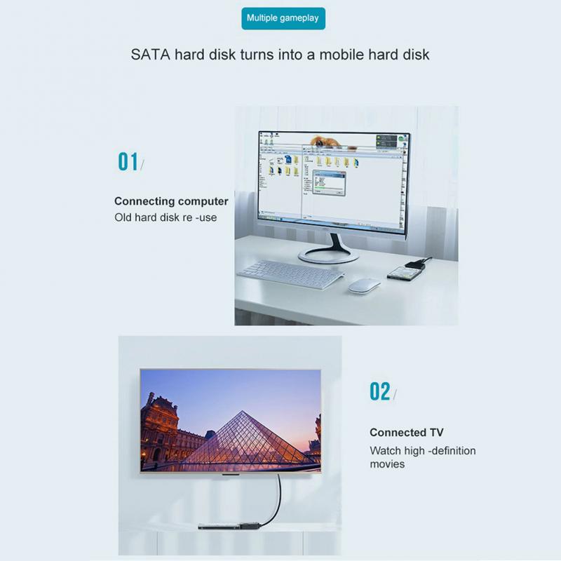 USB SATA 3 Cable SATA To USB 3.0 / USB 2.0 Cable Adapter Support 2.5 Inch/3.5 Inch External SSD HDD Hard Drive Sata III Dc Power