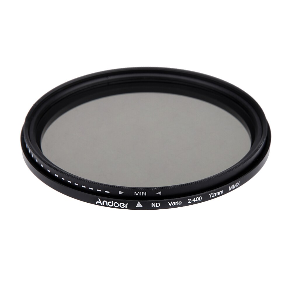 Andoer 72mm ND Fader Neutral Density Adjustable ND2 to ND400 Variable Filter for Canon Nikon DSLR Camera