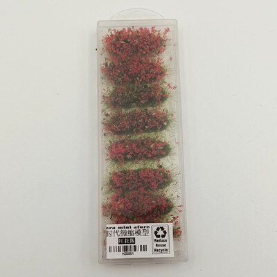 8 stück/box, künstliches grasmodell für sandkasten, diy-miniaturlandschaftsmaterial, ho-modellbahnanlage: Rot