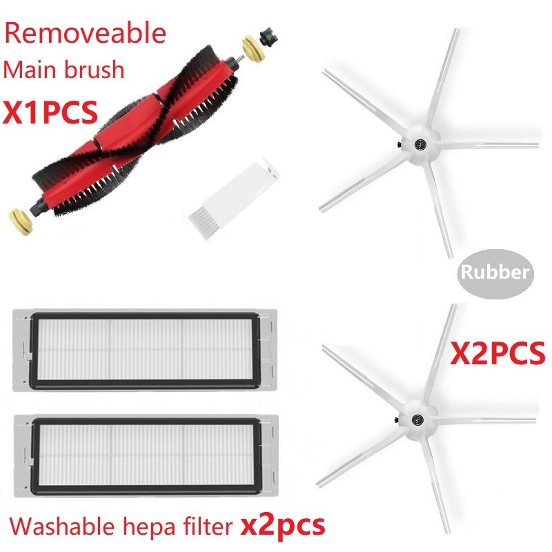 Original S5 MAX Washable Hepa Filter Removable Main Brush Rubber Side