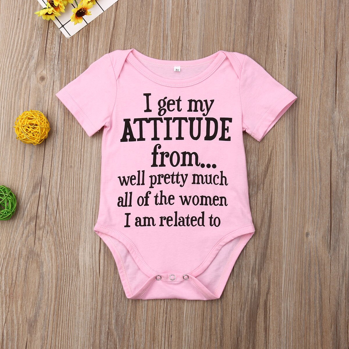 Cute Infant Baby Girls Boys Cotton Bodysuit Letter Print Short Sleeve Pink Jumpsuit Clothes Outfits 0-18M