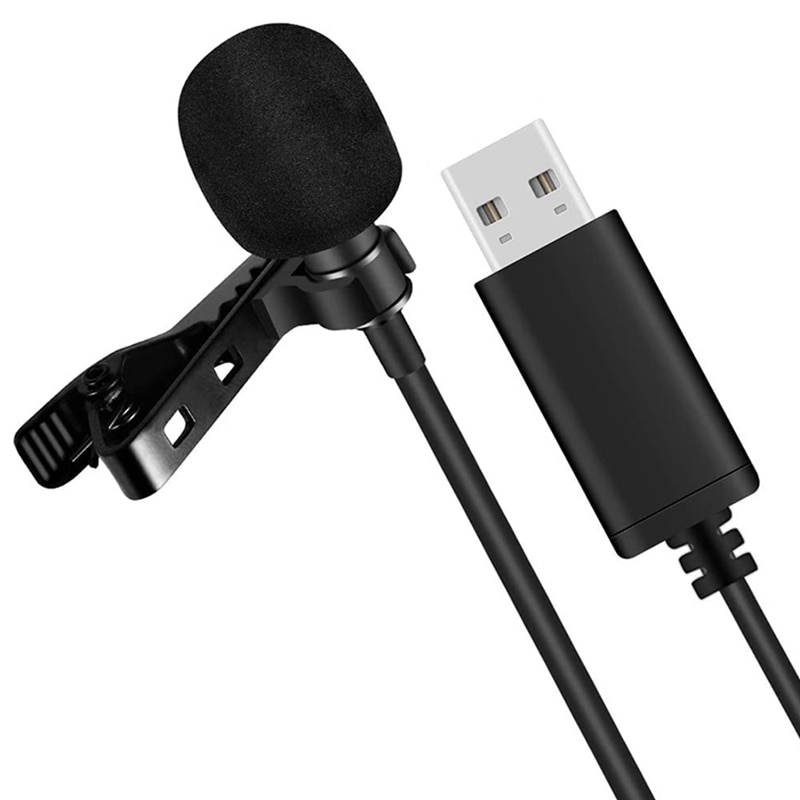 Universal USB Microphone Lavalier Microphone Clip-on Computer Mic Plug and Play Omnidirectional Mic: Default Title
