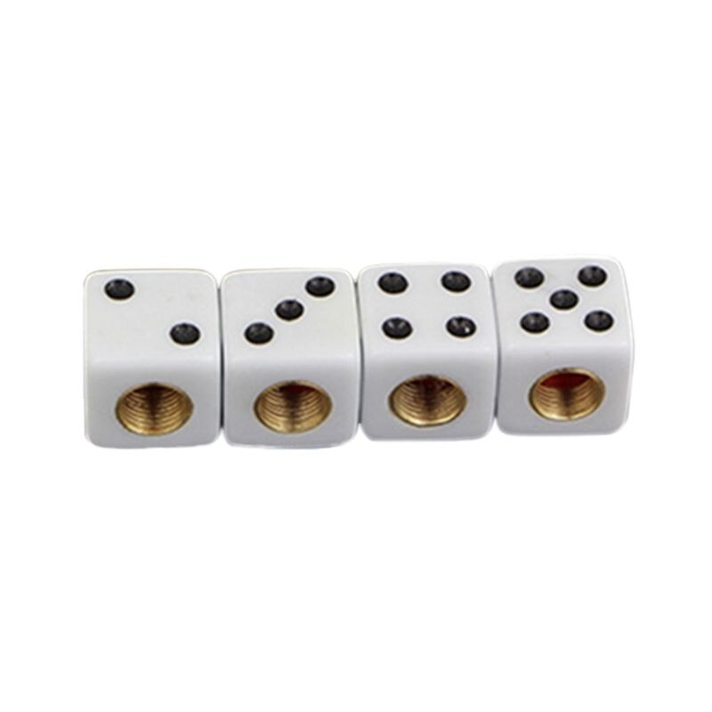 Cubierta de vástago de válvula de aire, tapa antipolvo para coche, camión, rueda, 4 Uds.: Blanco