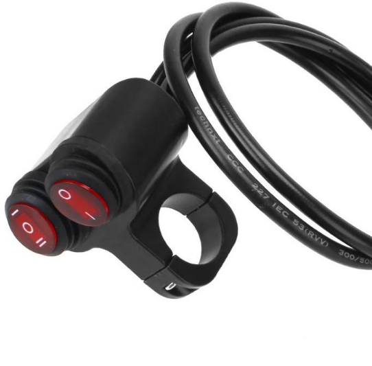 Bouton de guidon de Moto, interrupteur étanche 12V, simple et Double, bouton de phare de Moto, accessoires de frein, nouvel arrivage: GRIS
