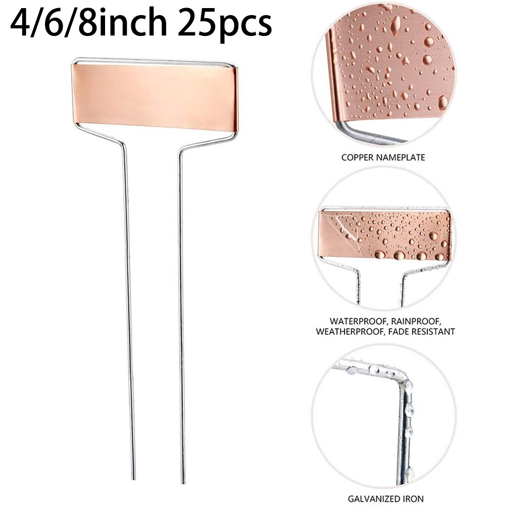 25 st/set växtetiketter metall trädgårdsarbete krukväxter blomsterarrangemang skyltmarkörer växter märkplåt etiketter taggar verktyg rostfritt stål