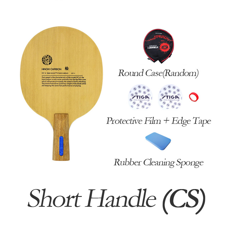 SANWEI – raquette de Tennis de Table HC6S, légère, légère, 3 + 2 HINOKI Carbon OFF +, HC-6S balles de Ping-Pong: CS YP FT HMC