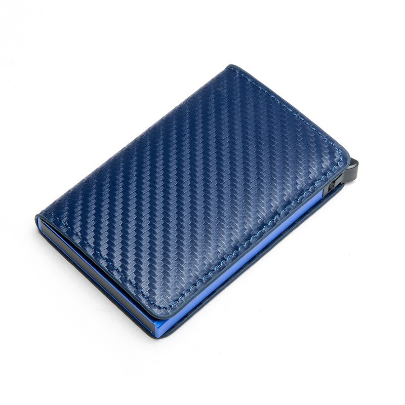 BISI GORO RFID PU Leather Single Box Wallet Carbon Fiber Protector Credit Card Holder Slim Card Case tarjetero hombre