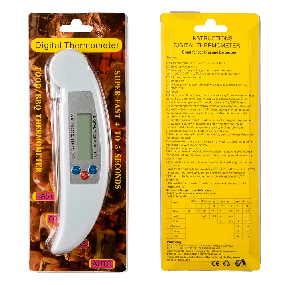 Moseko bbq thermometer vlees opvouwbare digitale oven voedsel keukenthermometer melksonde water olie vloeistof kookgerei