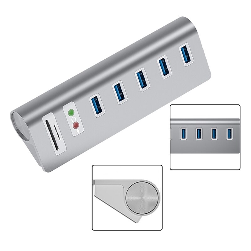 USB3.0 Docking Station Multi-Function Interface USB3.0+Audio Interface+TF/SD Dual Card Slot 7 Port Hub