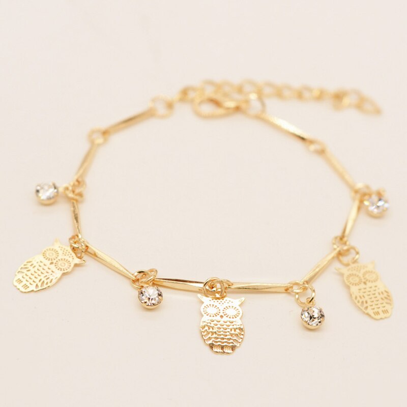 Owl Water Tassel Bracelet Charming Gold Color Bracelet Accessories For Women Girl Jewelry Party