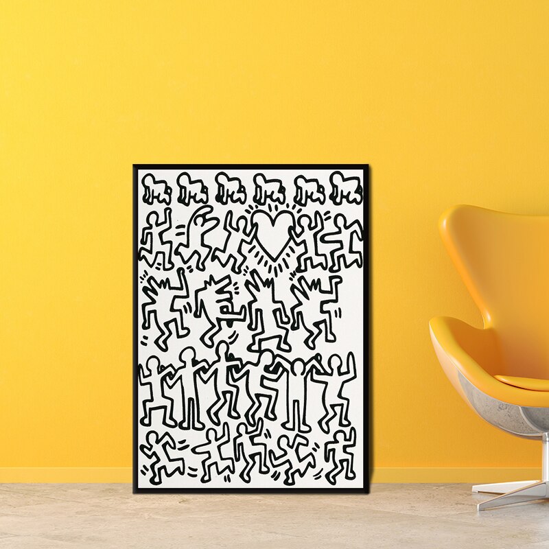 Caso chave keith haring pintura em tela arte da parede impressão cartaz imagem decorativa sala de estar decoração casa