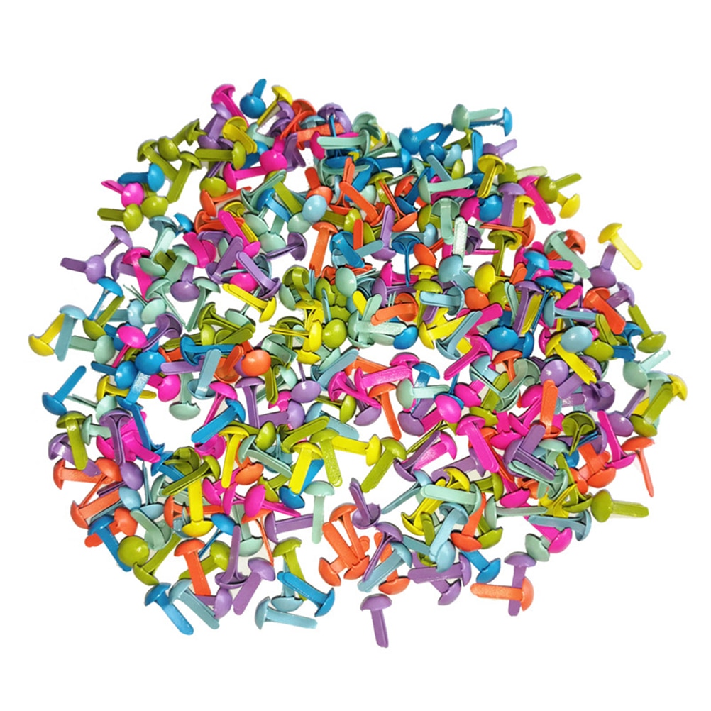 100 stk mini brads assorterede farver runde brad pastel brads udsmykning fastener brads til scrapbog fremstilling stempling diy