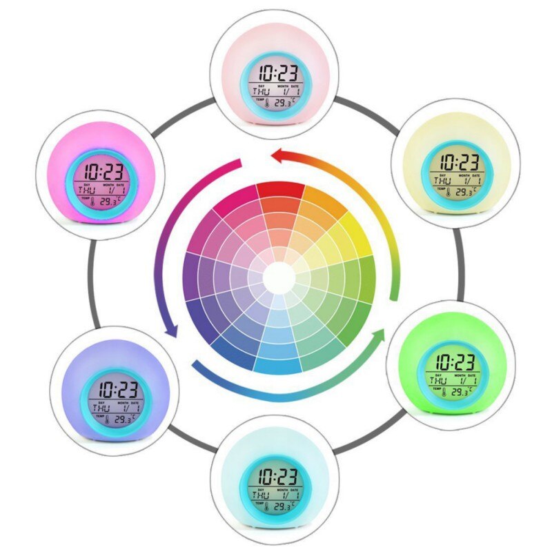 Round light gradient alarm clock