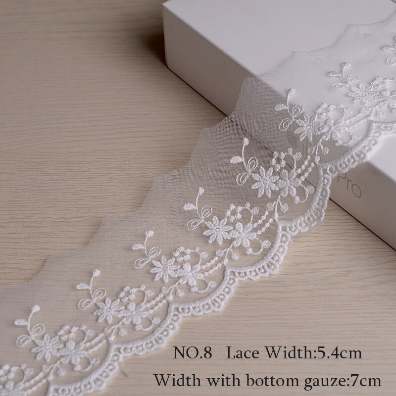 Materiał koronkowy DIY akcesoria siatka gaza rękojeść koronka bawełniana koronka biały beż wesele tkanina na suknię wykończenia ręcznie: nie.8