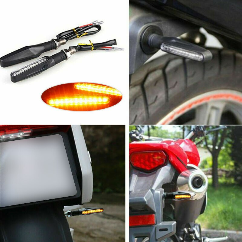 2 stk motorcykel blinklys 12 led blinkende motorcykel indikator blinker gult bag blinklys lampe motor baglygter
