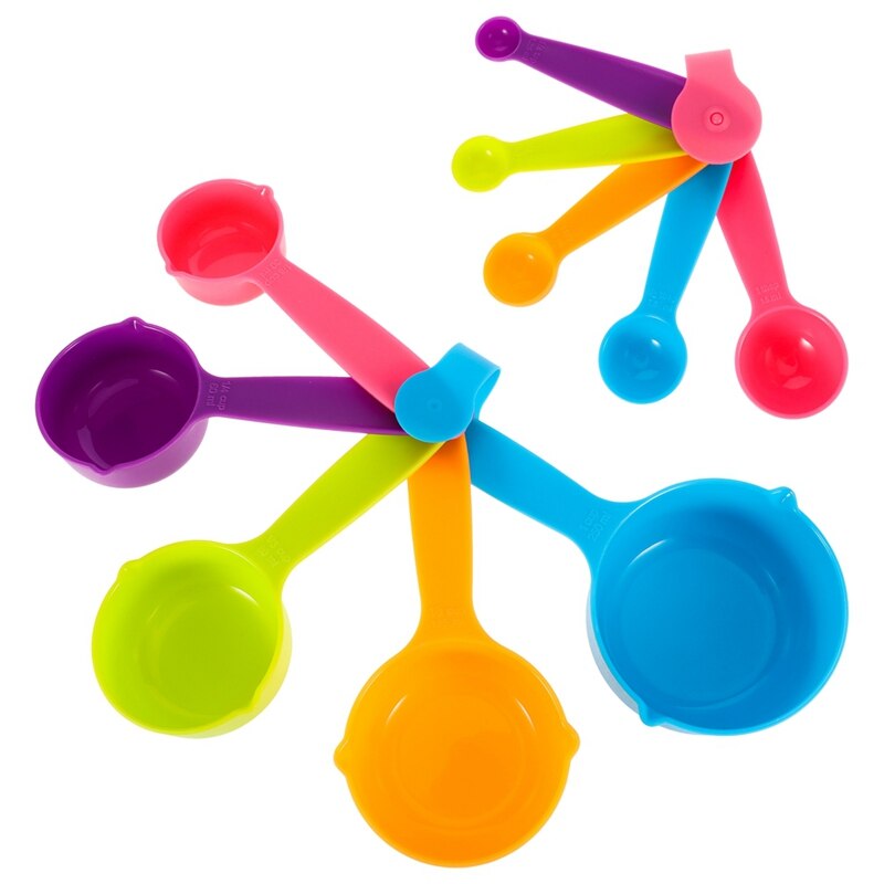 10pcs/set Multi-color Plastic Measuring Cups Measuring Spoon DIY for Baking Cake Pastry Coffee Tea Measuring Tool Kitchen Gadget