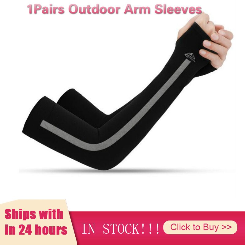 1Pairs Unisex Cooling Arm Sleeves Cover Cycling Running UV Sun Protection Outdoor Men Nylon Cool Arm Sleeves Cycling Accessories