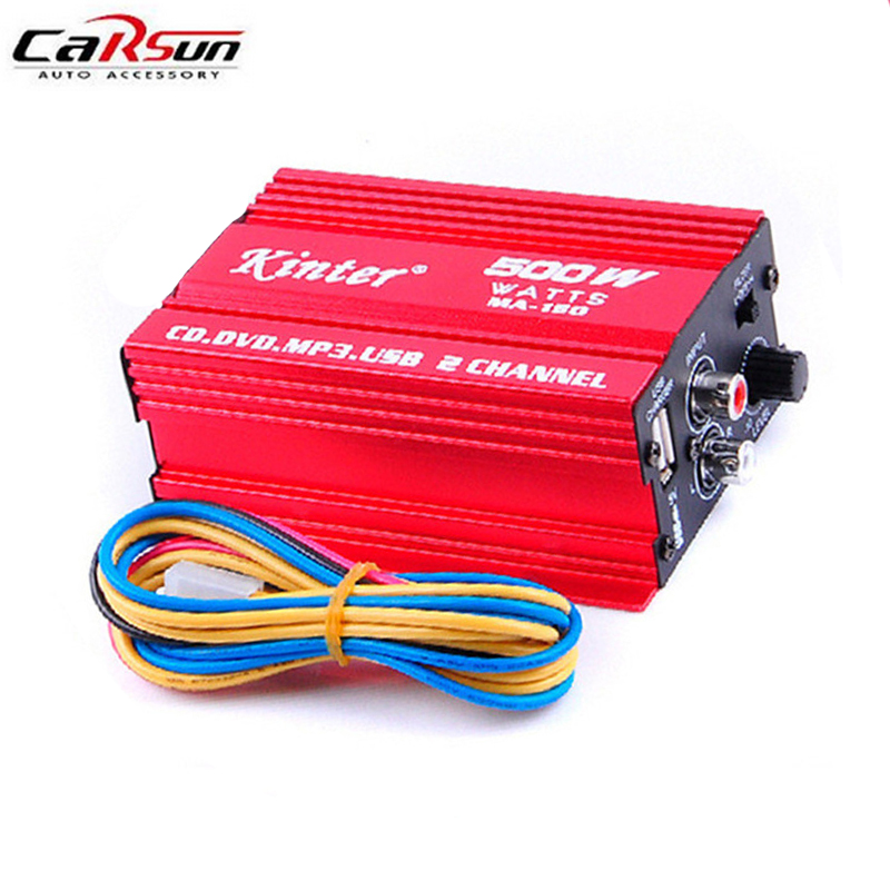 Mini Digital Stereo Amplifier Hi-Fi 2CH 500W USB Hi-Fi Subwoofer for Car Motorcycle Boat Kinter MA-150 Factory Price