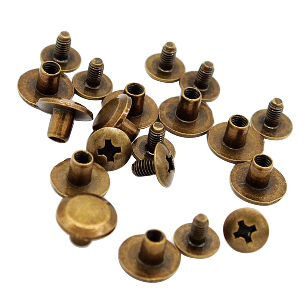 Tornillos de tuerca para cinturón de cuero, 10x5mm, para conectar el libro, papel, cinturón, 10 Uds.