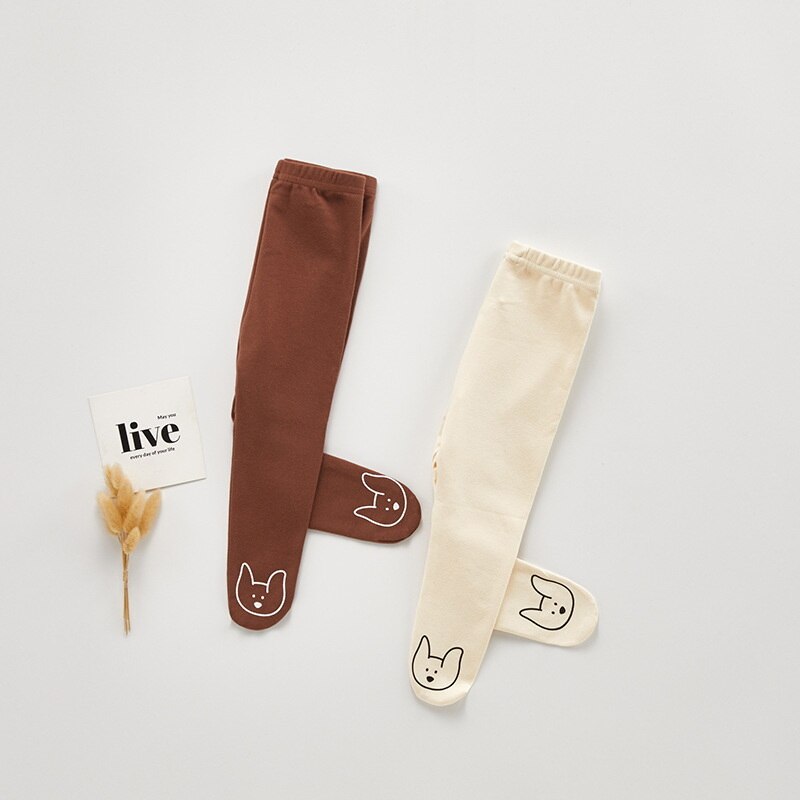 2022 neue Frühjahr Kinder Mädchen Jungen Leggins Beige Kaffee Cartoon Elefanten Große PP Strumpfhosen Strümpfe Bebe Hosen Casual Kleidung E9302