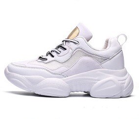 Jianbudan/Brand Chunky Sneakers Vrouwen Casual Zomer Sneakers Ademend Mesh Wandelschoenen Meisje Mode Platform Schoenen: white / 35