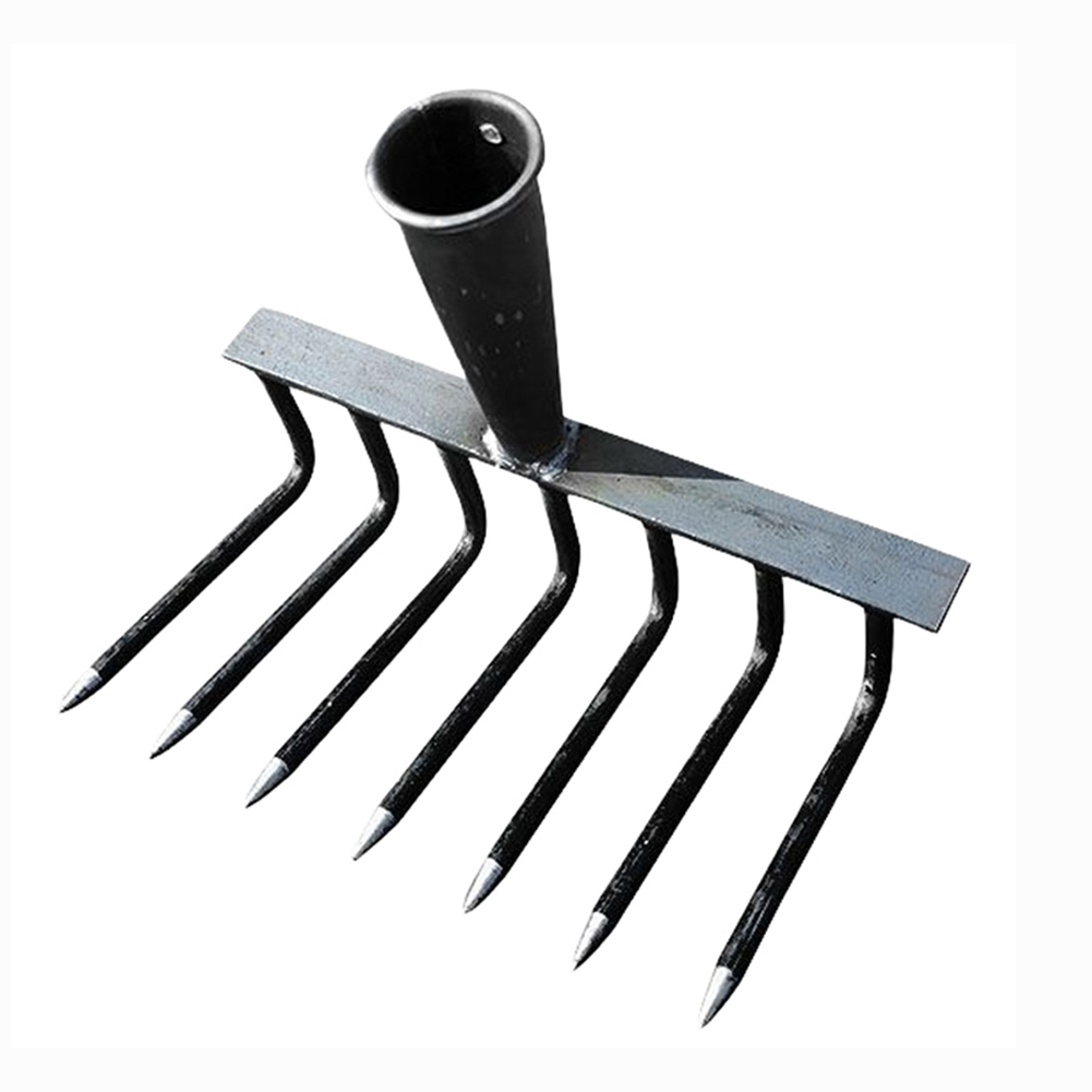 2-in-1 tuinbeluchter Geventileerde verticuteermachine Tuinieren Roterende helmstok Roterende cultivator Gereedschap Bodemploeggereedschap voor tuingazon: Grey