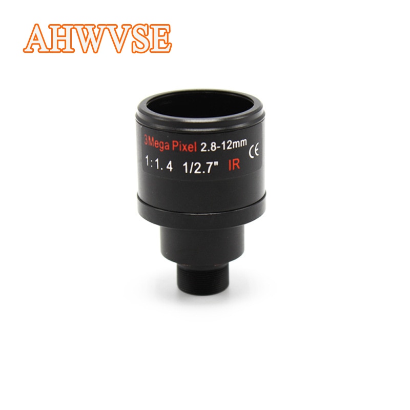 3 Megapixel Fixed Iris M12 HD 2.8-12mm Varifocal cctv IR HD Lens F1.4 manual focus zoom view angle 90~28degree