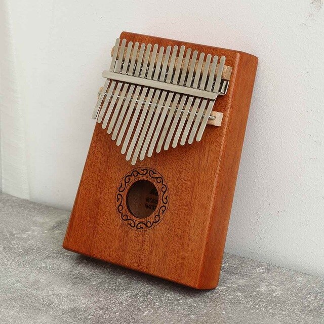 17 Key Thumb Piano Mahogany Wooden Kalimba Keyboard Mbira Body Musical Instrument Thumb Finger Piano with Hammer Kalimba Piano: Type B