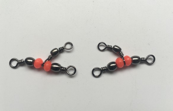 20 Pcs/lot 3 voies pêche roulement laiton baril Triple émerillons portant connecteur solide anneau pêche matériel de pêche accessoire